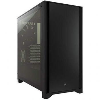 Corsair 4000D Chasis ATX Semitorre con Cristal Templado, Panel Frontal de Acero Sólido, Panel Lateral de Cristal Templado, Espacioso Interior, Dos Ventiladores de 120 mm Incluidos, Color Negro