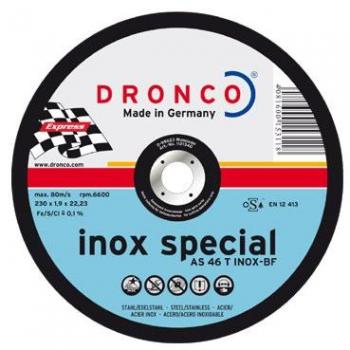 Dronco AS46TINOX-180PACKPLUS Discos de Corte Metal, As 46 T Inox Special Express, 180 Mm Diámetro, 1.6 Mm Espesor, 22.23 Mm Diámetro Eje, 8,600 RPM, Set de 10