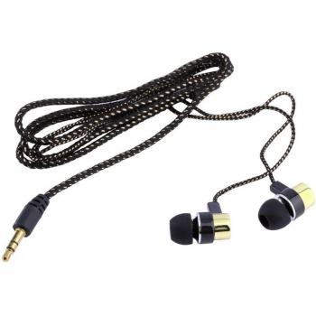 Auriculares metálicos Bluetooth USB con aislamiento de ruido y cable tejido reflectante 3,5mm estéreo intrauditivos