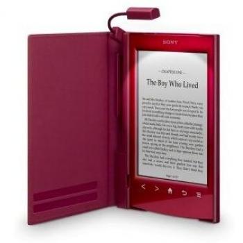 Sony PRSA-CL22 - Tapa protectora roja con luz para lector de eBook - piel sintética, policarbonato, plástico ABS