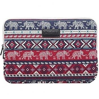 Baymate Estilo Bohemio Tela De Lona Funda Blanda Bolso Sleeve Para Ordenador Portátil/Macbook De 11.6-15.6 Pulgadas 15.6 Pulgada Rojo