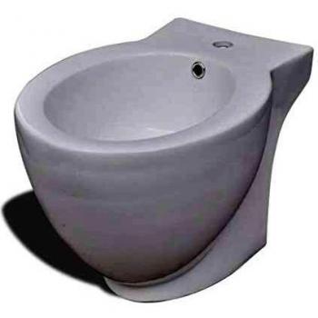 vidaXL Bidé Redondo Moderno de Pie de Suelo Cerámica Blanco Bidet Cuarto Baño