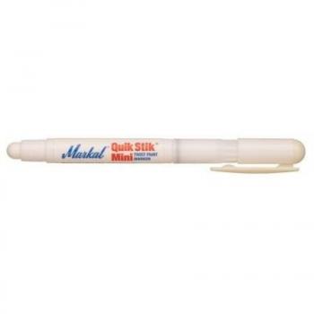 Marcador industrial Quik Stik Mini blanca de secado rápido, barra de pintura en tubo plástico con moleta de avance