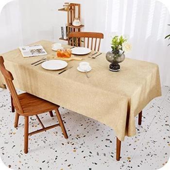 Amazon Brand - Umi Mantel Antimanchas Impermeable Retangular de Tela de Cocina Comedor 140x220cm Caqui 1 Pieza