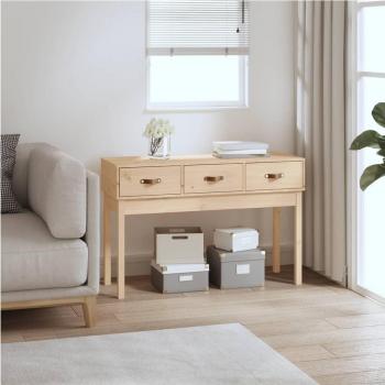 Consola de madera maciza de pino 114x40x75 cm Marrón