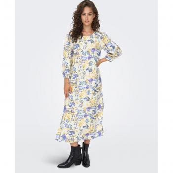 Vestido midi de manga 3/4 con elástico jdy