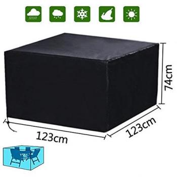 Diossad Cubierta de Protección para Muebles de Jardín Impermeable para Cubierta protectora de Mesas Negro 123 x 123 x 74cm