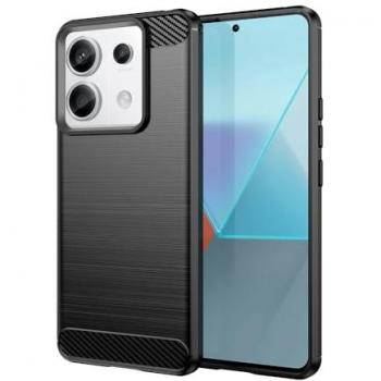 Funda Protectora Antigolpes de Silicona Negra con Diseño en Fibra de Carbono para Xiaomi Redmi Note 13 Pro 5G - Compatible con Carga Inalámbrica