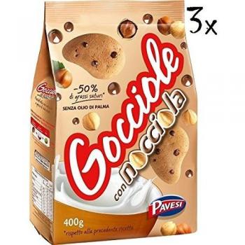 6x Pavesi Barilla Gocciole Nocciola Italian Biscuits Cookies with Hazelnuts 400g