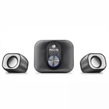 NGS Comet 2.1. - Mini Altavoces Estéreo Multimedia de PC con Subwoofer, con Alimentación USB y Entrada Auxiliar de 3,5mm, 20W de Potencia, Plug & Play