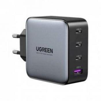 Cargador Ugreen 100W GaN Rápido con 3 Puertos USB-C y 1 Puerto USB-A