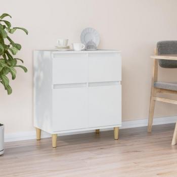 Aparador de madera contrachapada 60x35x70 cm en color blanco, mueble de almacenaje para salón, buffet, armario auxiliar y armario de almacenamiento