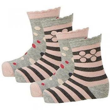 DUPLO ANNE 602 - Calcetines pack de 4 para niñas, color rosa, talla 25/28