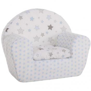 Sillón Azul con Estrellas Grises y Cojín
