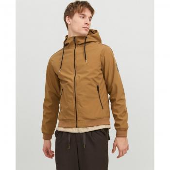 Jack & Jones Men's Lightweight Water-Resistant Softshell Jacket with Hood