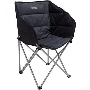 Silla de Camping Plegable Regatta Navas Ligera con Bolsa de Almacenamiento Negra y Gris