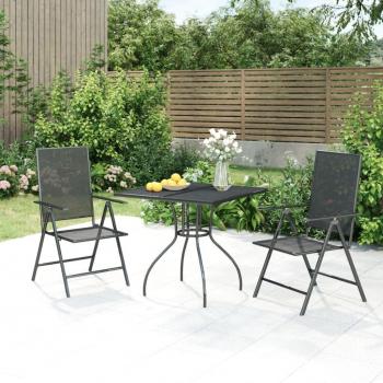 vidaXL 3 Piece Garden Dining Set Anthracite Steel