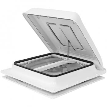 Claraboya Fiamma Turbo Vent blanca 40x40 con motor, ventilación y diseño optimizado para vehículos recreativos