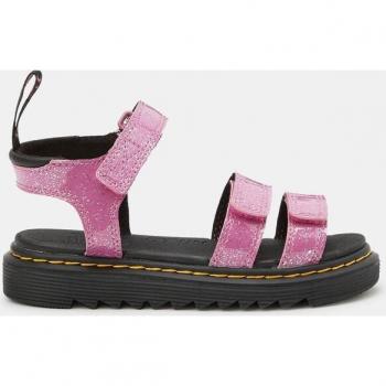 Dr. Martens - Sandalias de niña en rosa con purpurina