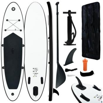 Tabla de paddle surf hinchable negro y blanco