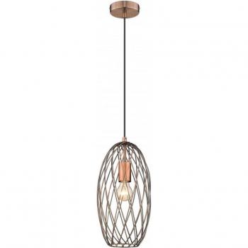 Lámpara colgante de techo WHITBY H186, cobre antiguo, 1 luz, E27