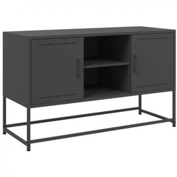 vidaXL TV Cabinet Black 100.5x39x60.5 cm Steel