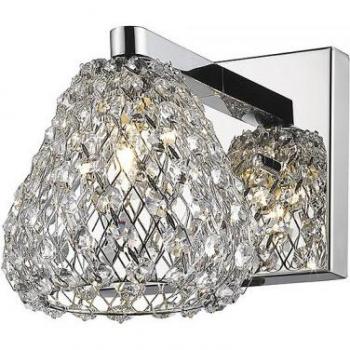 Aplique de diseño Simone Cromo 1 bombilla 14cm, acabado en cromo, altura de 14 cm, diseño moderno y elegante, adecuado para iluminación interior