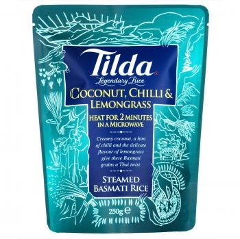 Tilda Arroz Basmati al Vapor, Coco, Guindilla, Limoncillo 250 g