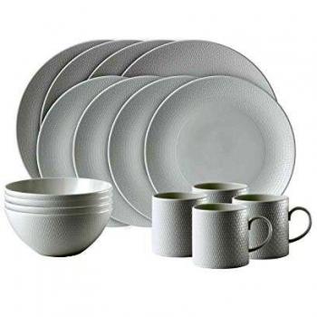 Wedgwood 40023857 Gio 16-Piece Set, Bone China, White