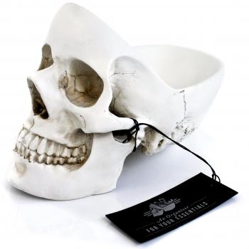 SUCK UK Skull Tidy Box Container in WhitePerfect for Storing Keys Jewellery Stationary Spare Coins Cosmetics or Accessories 21.5 cm L x 12.5 cm W x 16 cm H