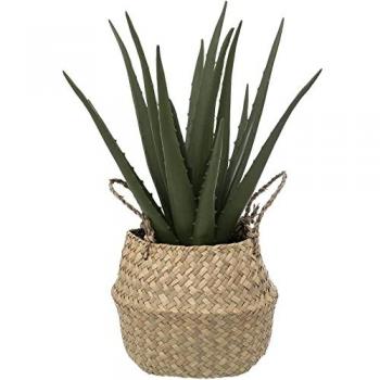Aloe Vera Artificial en Maceta de Caña - Altura 40 cm - Beige - Atmosphera Créateur d'Intérieur