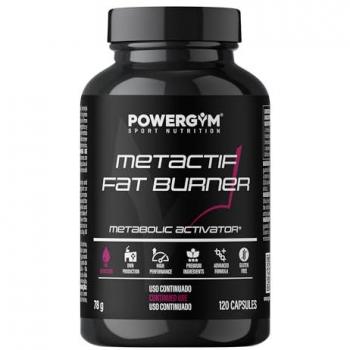 POWERGYM Metactif Quemagrasa - Complemento alimenticio en cápsulas (120 cápsulas) a base de L-Tirosina, Guaraná, Naranja amarga y L-Teanina; reduce la grasa y aumenta la