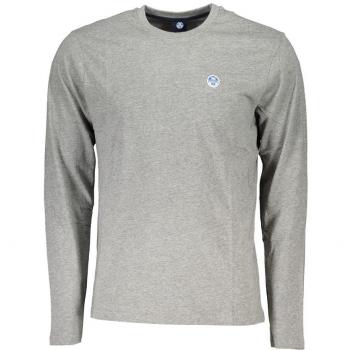 Gray Cotton Long Sleeve T-Shirt - XXL