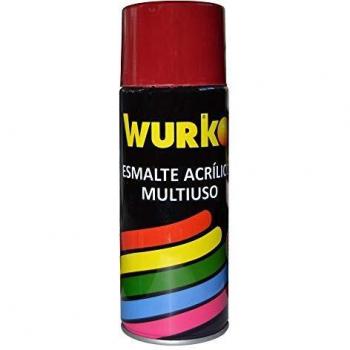 Wurko - Spray Pintura Esmalte Acrílica Rojo Fuego, Bote 400 ml