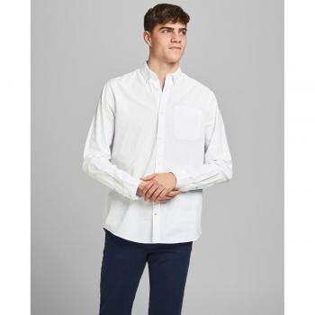 Camisa Oxford de hombre en algodón BCI slim lisa blanca