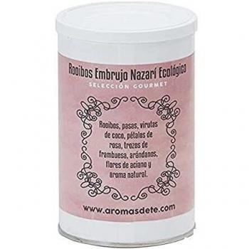 Aromas de Té - Infusión Rooibos Embrujo Nazarí Ecológico - Contiene Coco, Frambuesa, Rosas, Rooibos, Arándanos, Pasas y Flores de Aciano - Infusión Natural - 10 pirámides
