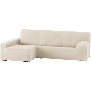 Eysa Funda Chaise Longue elástica, Textura, Crudo, 90 x 240-280 x 155 cm