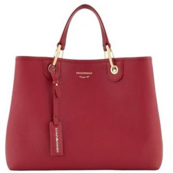 Emporio Armani Pebbled Shopper Bag, Color: Burgundy/Red, Size: One Size, Type: Shoulder Bag, Gender: Female