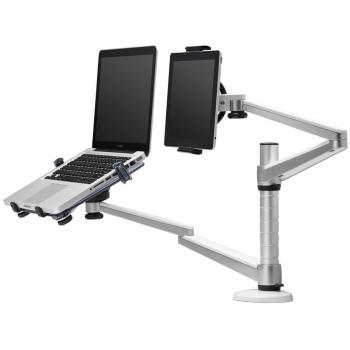 Newstar 948037 - Soporte de Escritorio para Monitor, Tablet y Notebook, Color Gris