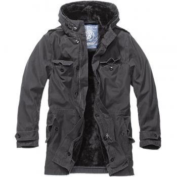 Brandit Parka AF Hombre Chaqueta de Invierno Negro L 100% algodón Regular