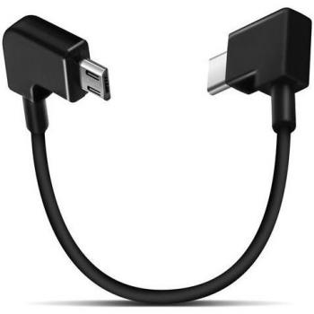 Cable USB Tipo C a Micro-USB en Codo 30cm - Negro, Conexión Rápida y Angulada