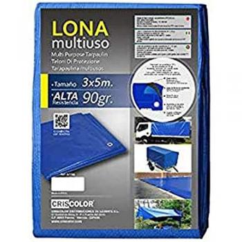 Lona Protectora Impermeable y Resistente al Desgarro para Muebles de Exterior, Trampolines, Coches y Barcos - Varias Medidas 3x5 Metros
