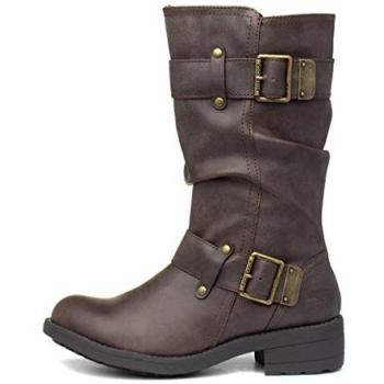 Rocket Dog Women's Trumble Brown Faux Leather Mid-Calf Biker Boots - Size 6 UK