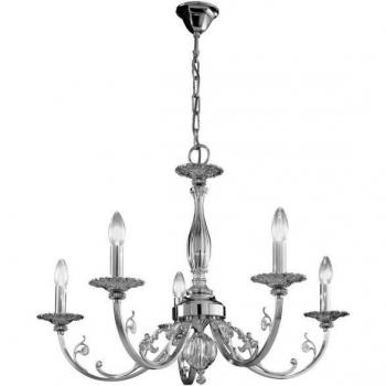 Lámpara clásica Pisani cromo 5 luces