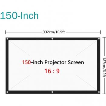 Pantalla de proyector HD plegable de 150 pulgadas, antiarrugas, ideal para cine en casa