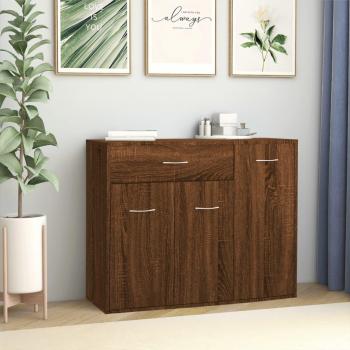 Aparador de Roble Marrón 88x30x70 cm madera multicapa y contrachapada