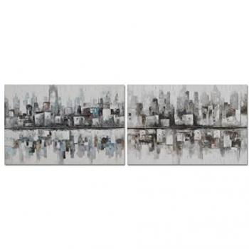 Cuadro DKD Home Decor 120 x 2,8 x 80 cm Abstracto Loft (2 Unidades)
