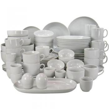 Creatable 104671 Atelier - Vajilla de 80 piezas, color blanco