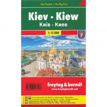 Mapa de la Ciudad de Kiev 1:15.000 con Información Turística y Transporte Público - Freytag & Berndt