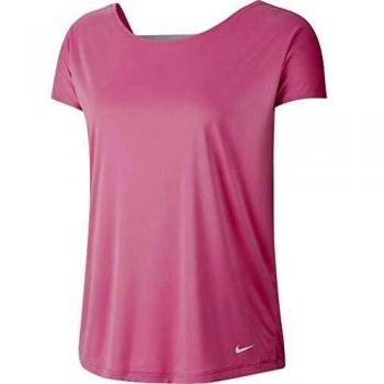 NIKE W NP Dry Elastika SS Top Essnt T-Shirt, Mujer, Magic Flamingo/Barely Rose/